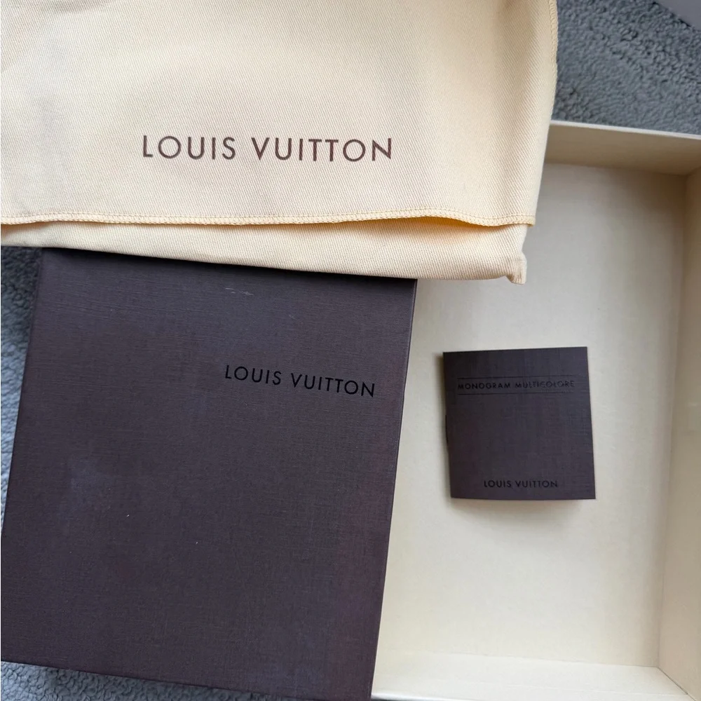 Louis Vuitton White Multicolor Monogram Flap Wallet